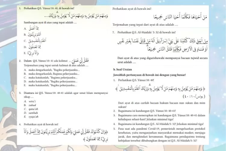 PAI kelas 11 halaman 204-208 Kurikulum Merdeka: makna hidup dalam surat Yunus ayat 40-41 dan surat Al Maidah ayat 32