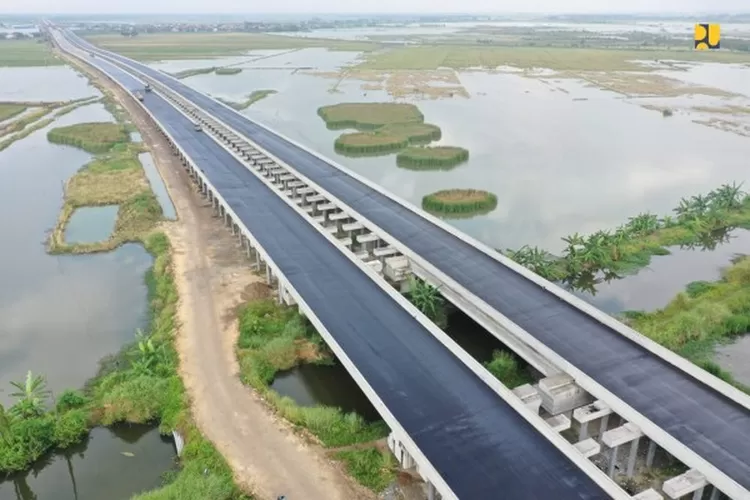 Ilustrasi jembatan jalan tol terpanjang di Indonesia yang berada di Jalan Tol Kapal Betung, Sumatera Selatan (Dok: Kementerian PUPR)