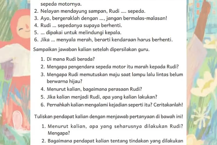Bahasa Indonesia kelas 4 halaman 55 56 58 Kurikulum Merdeka: Kata baru, menjawab pertanyaan, dan membuat paragraf argumentasi dari cerita 'Awas'