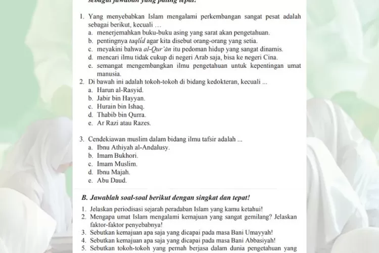 Agama Islam PAI Kelas 9 Halaman 77-78 Semester 1: Kemajuan peradaban Islam pada masa Bani Umayyah dan Bani Abbasiyah