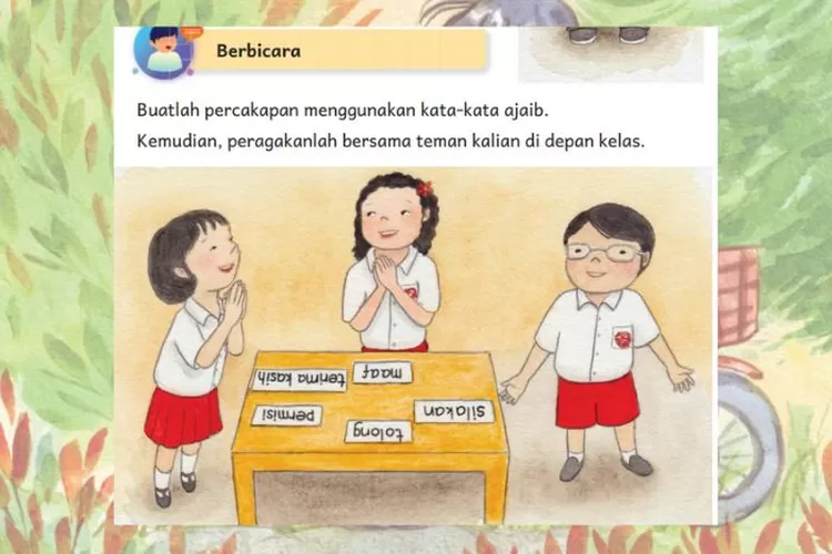 Bahasa Indonesia kelas 2 halaman 111 Kurikulum Merdeka: Membuat percakapan menggunakan kata ajaib