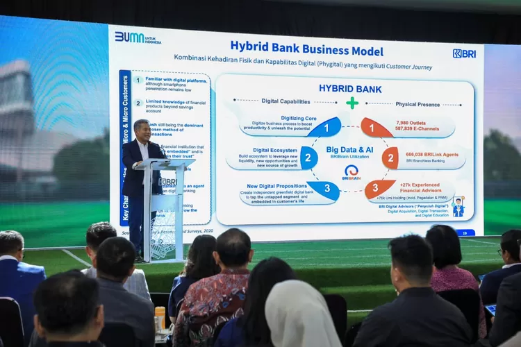 BRI saat ini menerapkan konsep hybrid bank, memastikan masyarakat yang belum terlalu familiar terhadap digitalisasi bisa tetap terlayani. (Foto: Gorajuara/BRI)
