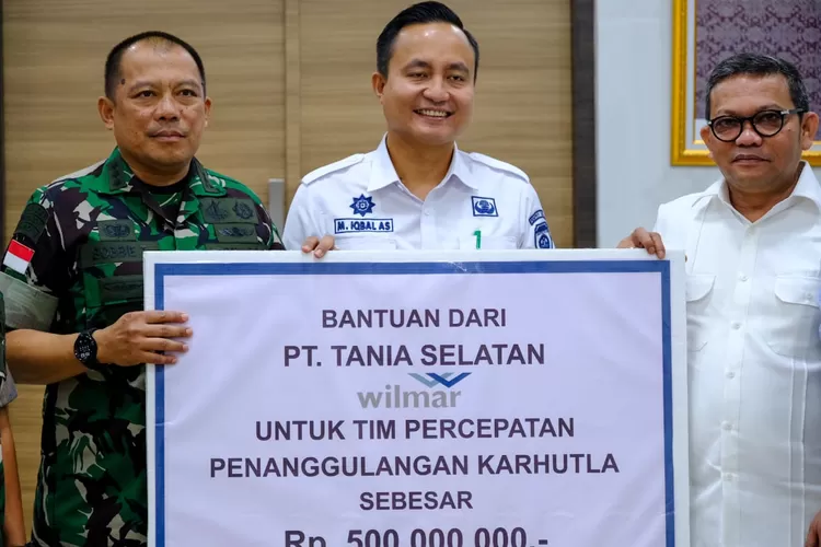 PT Tabia Selatan alias Wilmar berikan bantuan kepada Pemprov Sumsel. (Gorajuara)