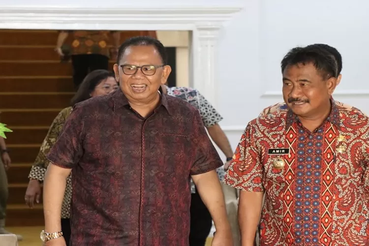 Ketua DPRD Sumut Baskami Ginting saat kunjungi Pemko Binjai diterima Wali Kota Binjai, Armi Hamzah  (Realitasonline.id/Dok)