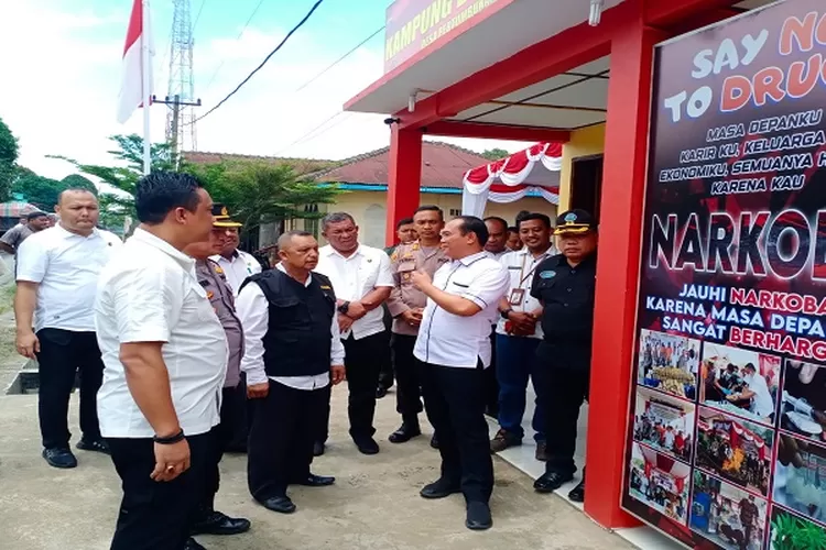 Tim Supervisi Polda Sumut tinjau posko kampung Bebas Narkoba Desa Pertumbukan (Realitasonline.id/AA)