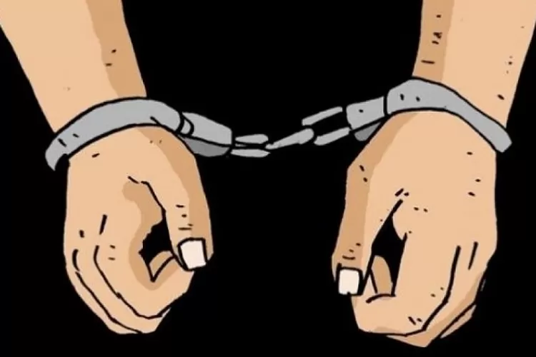 ilustrasi penjahat digari kedua tangannya (Realitasonline.id/Dok)