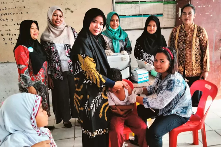 Puskesmas Bilah Hilir Labuhanbatu Gelar Program BIAS, Murid Sekolah Dasar Meringis Tahan Sakit