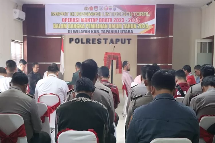 ,Suasana rapat lintas sektoral dalam rangka Pemilu 2024 (Realitasonline.id/Marudut)