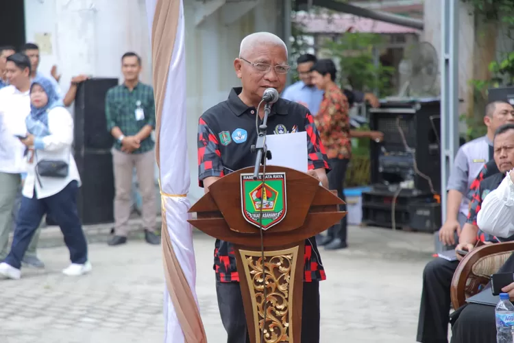 Bupati Asahan H. Surya saat menyampaikan pidatonya  (Realitasonline.id/heru)