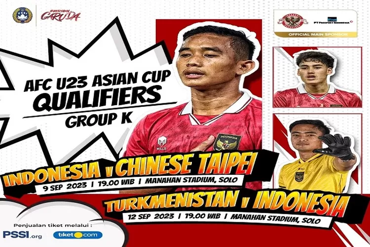 Harga Tiket Nonton Timnas Indonesia U23 Lawan Chinese Taipei dan Turkmenistan di Kualifikasi Piala Asia U23 2024 Bisa Beli Online (instagram.com/@pssi)