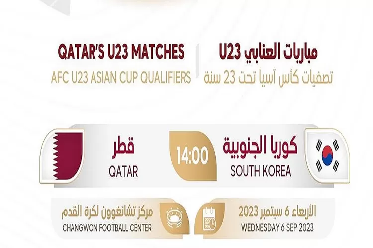 Prediksi Skor Korea Selatan U23 vs Qatar U23 Pertemuan ke 5 Kualifikasi Piala Asia U23 2024 (instagram.com/@qfa)