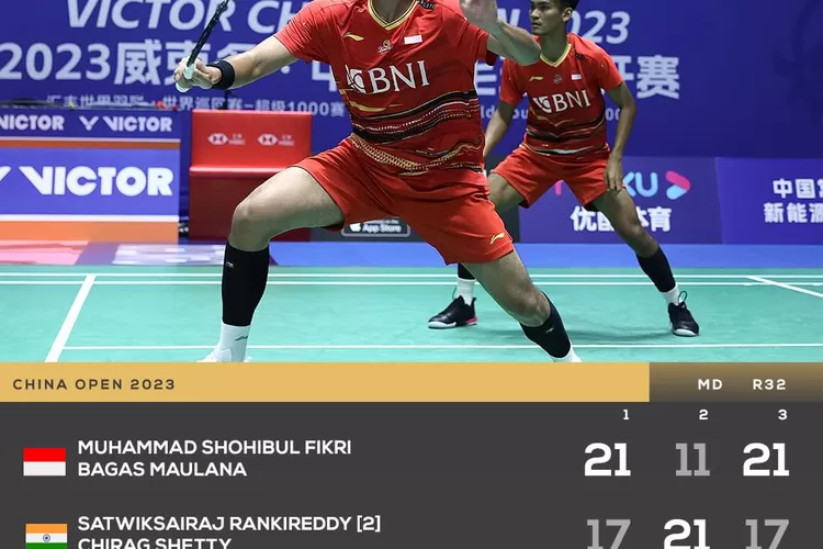 Bagas-Fikri Berhasil Pulangkan Unggulan India di Babak 32 Besar China Open 2023 (Instagram @ina.badminton)