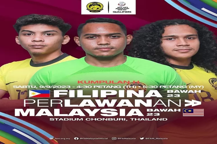 Filipina U23 vs Malaysia U23 Kualifikasi Piala Asia U23 2024 Performa Tim Malaysia Unggul (instagram.com/@famalaysia)
