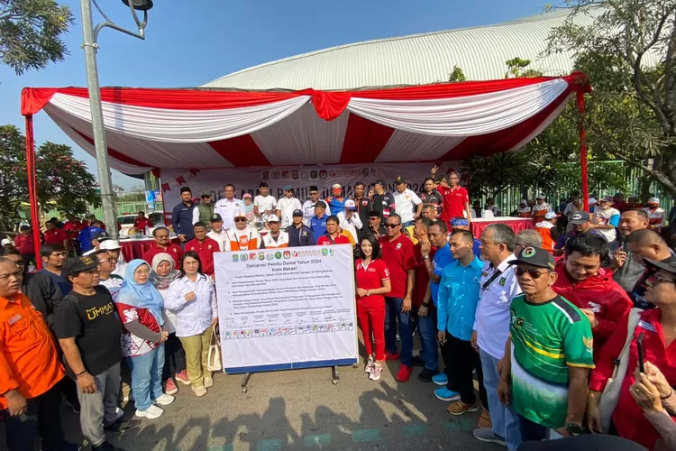 Pemkot Bekasi dan unsur Forkopimda mendeklatasikan pemilu damai tahun 2024 pada Minggu (17/9/2023). (FOTO: Humas Setda Kota Bekasi)