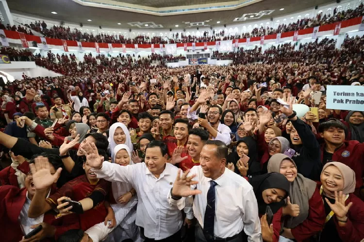 Menteri Pertahanan RI Prabowo Subianto pada acara Studium Generale Universitas Muhammadiyah Malang (UMM). Foto: Humas Kemhan