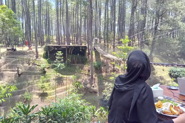Salah satu cafe di Bandung yang mempunyai jembatan gantung dan pesona alam adalah Warung Kopi Gunung. (Ayobogor.com/Ananda Muhammad Firdaus)