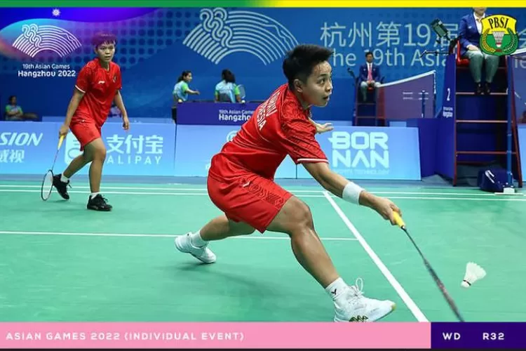 Apriani/Fadia Silva Berhasil kalahkan pasangan Hongkong dan melaju ke babak 16 besar di ajang Asian Games 2023 (Instagram @ina.badminton)