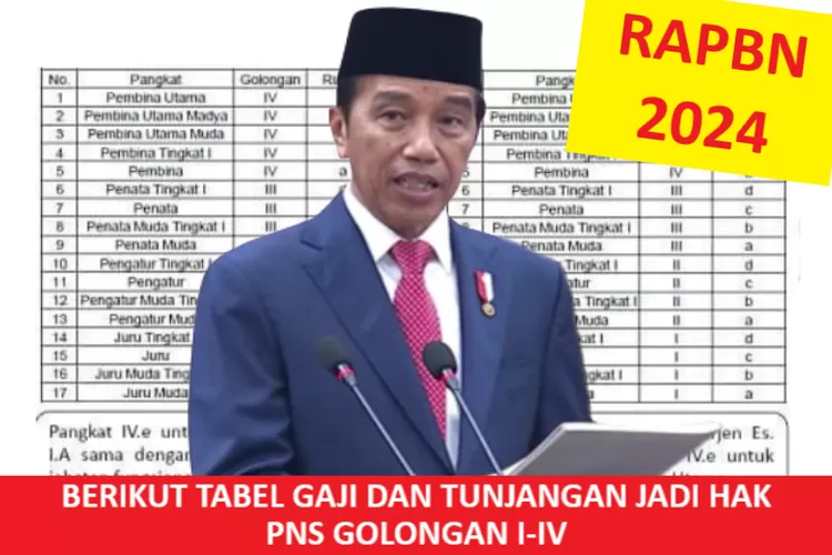 MASUK RAPBN 2024 BERIKUT TABEL GAJI DAN TUNJANGAN JADI HAK PNS