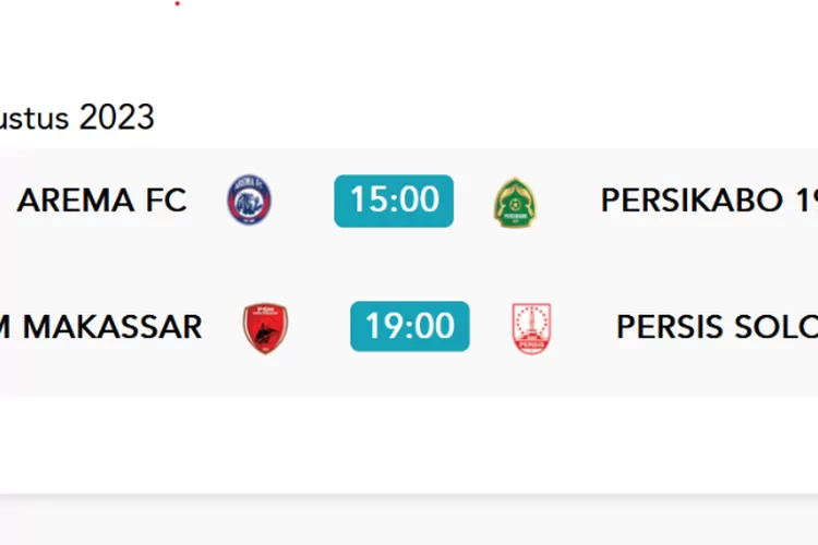 Jadwal Hari Ini Liga 1