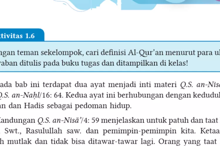 Kunci Jawaban PAI Kelas 7 SMP Kurikulum Merdeka Halaman 11 Aktivitas 1. ...