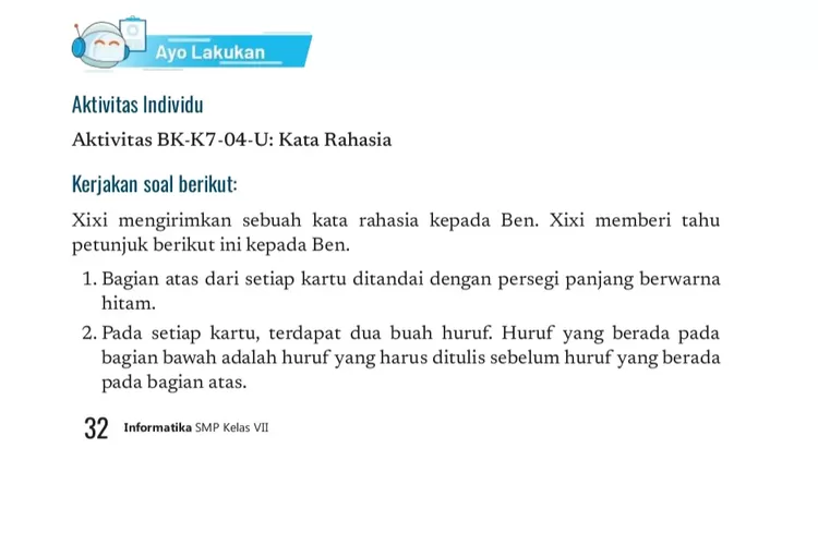 Kunci Jawaban Pelajaran Informatika Kelas 7 Halaman 32, Kurikulum ...