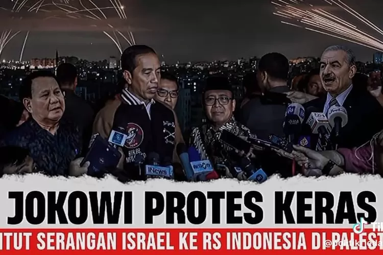Presiden Jokowi protes keras terhadap serangan di RS Indonesia di Palestina, menegaskan pentingnya perdamaian dan hukum internasional. (Tiktok @politik_jedagjedug)