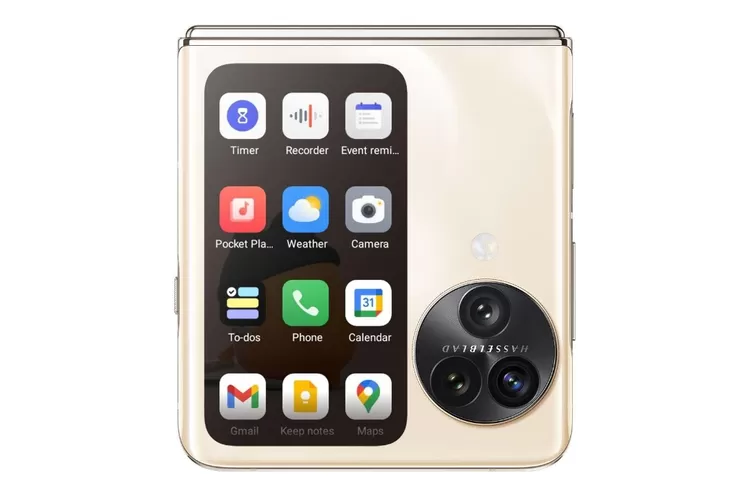 OPPO Find N3 Flip menghadirkan fitur tiga kamera yang memiliki lensa telefoto untuk pertama kalinya. Sudah tersedia di Indonesia mulai 19 Oktober 2023 dengan harga Rp15.999.000.  (Istimewa)