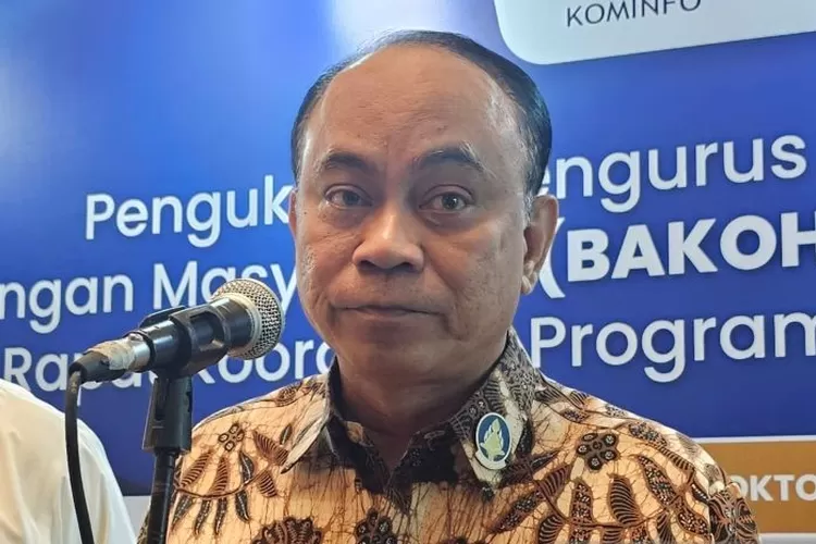 Menteri Komunikasi dan Informatika Budi Arie Setiadi di Jakarta, Senin (23/10/2023). ( ANTARA/Livia Kristianti)