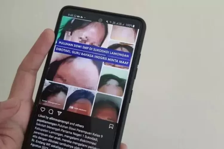 Belasan Siswi SMPN 1 Sukodadi Dibotaki Guru Gara-gara Tak Pakai Ciput (Instagram @pojoklamongan)