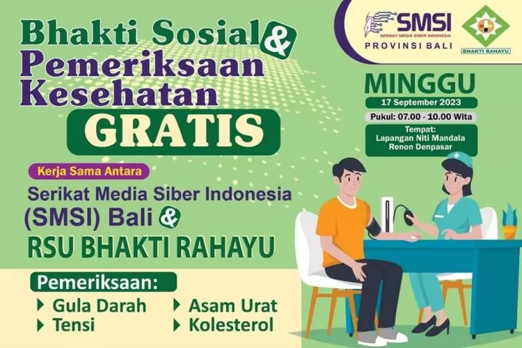 Jelang Pelantikan Smsi Bali Gelar Baksos Cek Kesehatan Gratis