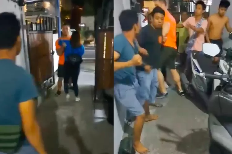 Video viral kontroversial di Bali di mana seorang turis asing mencekik warga setempat dalam perdebatan tentang parkir (Twitter @Paltiwest)