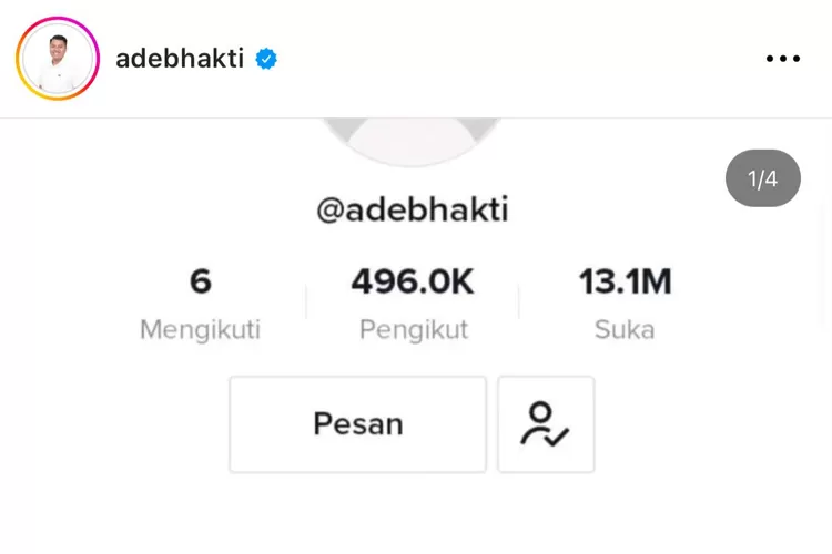 TikTok Ade Bhkati Diblokir (IG @adebhakti)