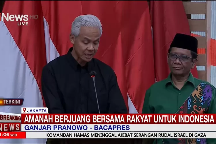 Mahfud MD Resmi Dampingi Ganjar (Tangkapan Layar @inews)