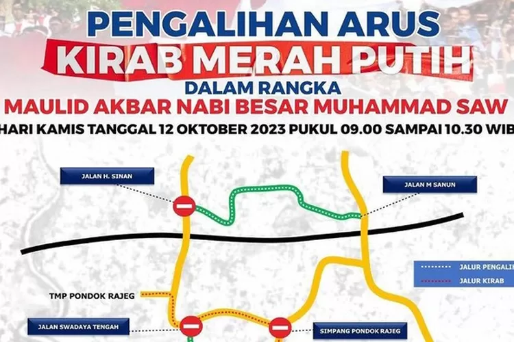 Polisi lakukan pengalihan arus saat pelaksanaan kirab Merah Putih di TMP Pondok Rajeg, Kamis (12/10/2023) besok.  (dok. Polres Bogor)