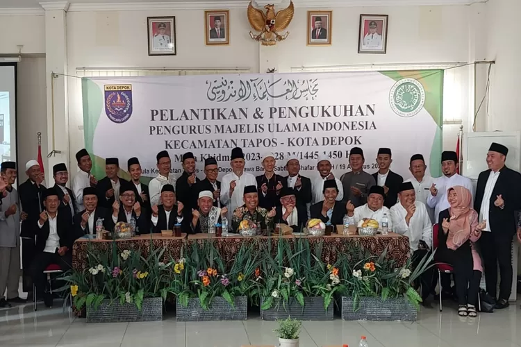 Pelantikan Ulama Indonesia (MUI) Kecamatan Tapos periode 2023-2028. (Andika Eka)