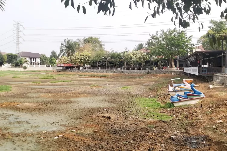 Kekeringan di Situ Cinere Depok (Atfal/Radar Depok)