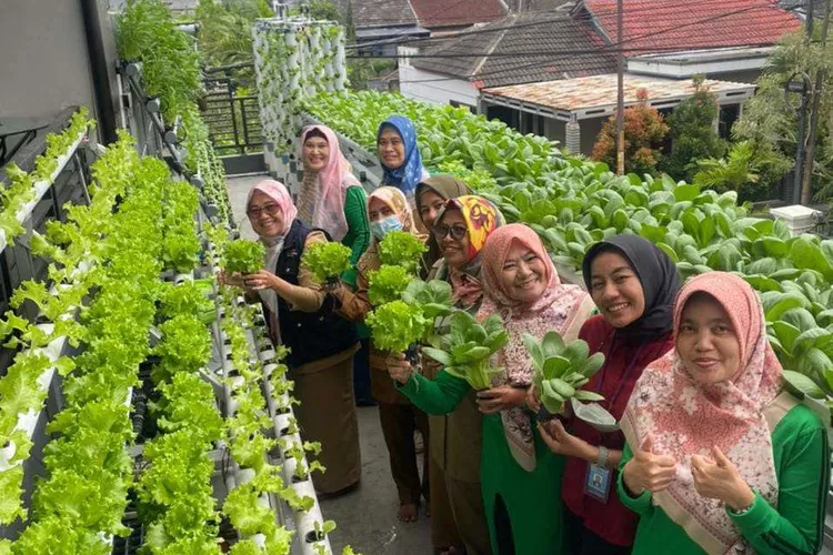 Kelompok wanita Kota Bandung dalam program Buruan Sae untuk hadapi kemarau dan El Nino. (Pemkot Bandung)