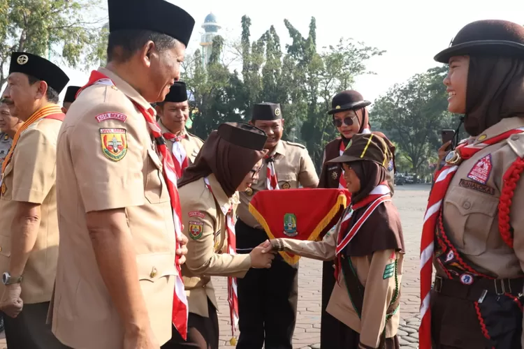 Sekda Kota Bekasi Junadi dalam Upacara Hari Pramuka tingkat Kota Bekasi (Pemkot Bekasi)