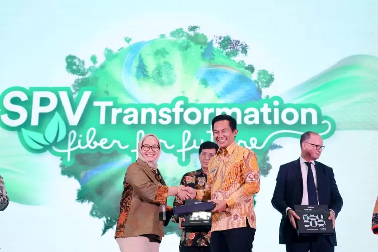 Sekda Purwakarta Norman Nugraha resmikan Line Produksi Ecovero PT. South Pacific Viscouse (SPV). (Diskominfo Purwakarta)