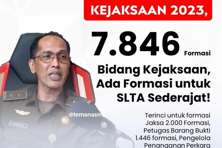 Kejaksaan membuka perekrutan pegawai baru baik untuk CASN maupun PPPK. BUkan hanya lulusan sarana tetapi juga tamatan  SMA bisa mendaftar (tangkapan layar instagram @kejaksaan)