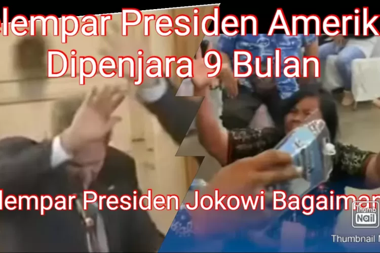 Pelempar Presiden AS dipenjara 9 bulan, kalau pelepmar presiden Jokowi Bagaimana? (tangkapan layar medsos)