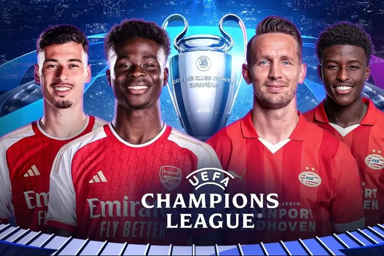 Arsenal vs PSV Eindehoven di Liga Champions.