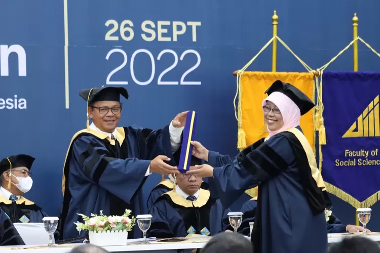 ACARA : Acara yang bernama “Academic Convocation” ini digelar di Procession Hall, Gedung Rektorat kampus UIII. ANDIKA EKA/RADAR DEPOK