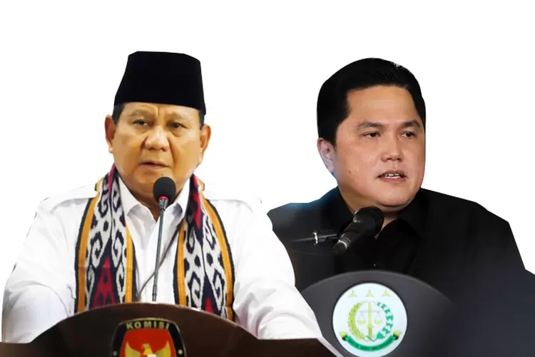 ILUSTRASI : Duet Ketua Umum Gerindra Prabowo Subianto dan  Menteri BUMN Erick Thohir unggul dalam Simulasi survei tertutup LSI. Dok. Radar Depok