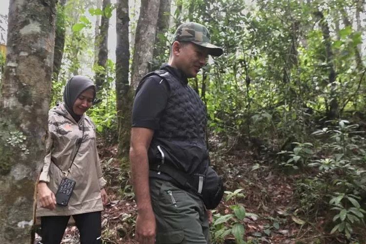 Wakil Gubernur (Wagub) Sumatera Utara (Sumut) Musa Rajekshah bersama istri Sri Ayu Mihari Musa Rajekshah menjajal jungle trekking Kawasan Hutan Dengan Tujuan Khusus (KHDTK) Aek Nauli, Simalungun, Sabtu (22/8).