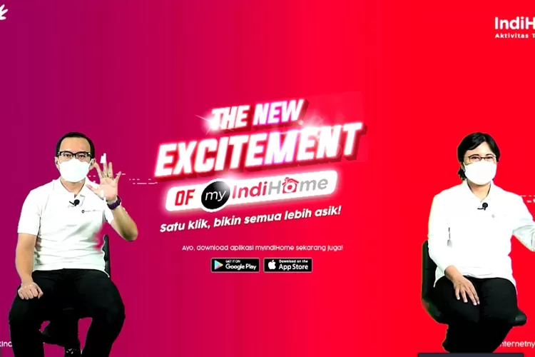 Direktur Consumer Service Telkom Venusiana (kanan) bersama Direktur Digital Business Telkom Muhamad Fajrin Rasyid dalam acara peluncuran myIndiHome versi terbaru secara virtual pada Rabu (1/12). myIndiHome hadir dengan versi terbaru dengan beragam solusi yang menawarkan kemudahan bagi pelanggan untuk mengelola layanan IndiHome di mana dan kapan saja hanya dalam genggaman.