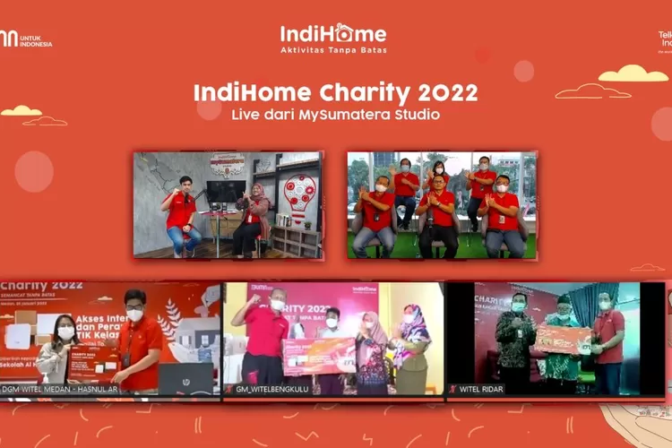 Penyerahan Secara Simbolis Bantuan CSR serentak di Witel Medan, Witel Riau Daratan, dan Witel Bengkulu.