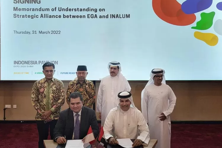 Suasana penanda tanganan MoU antara PT Inalum dengan EGA. (Photo:Realitasonline/H.Guntur Sinaga)