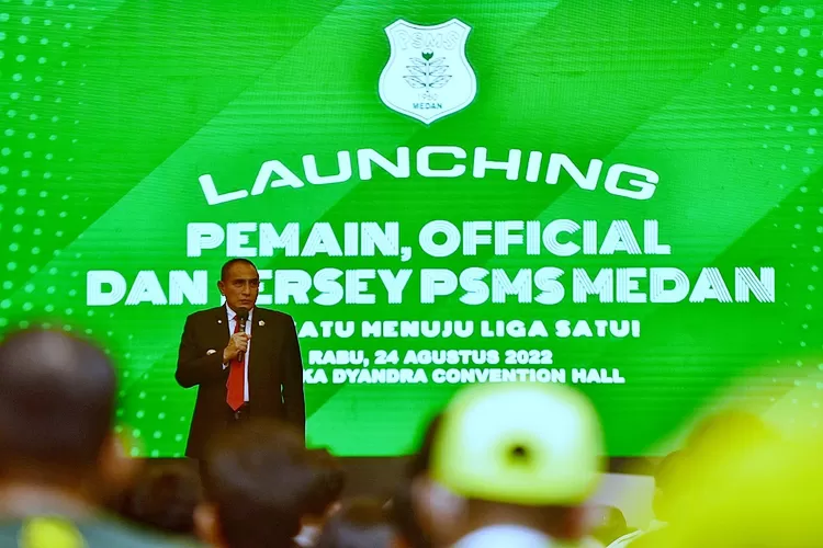    Gubernur Sumut  menghadiri launching jersey, pemain, dan official Tim Sepakbola PSMS Medan di Ballroom Hotel Santika Dyandra. (Foto Dinas Kominfo Provinsi Sumut)