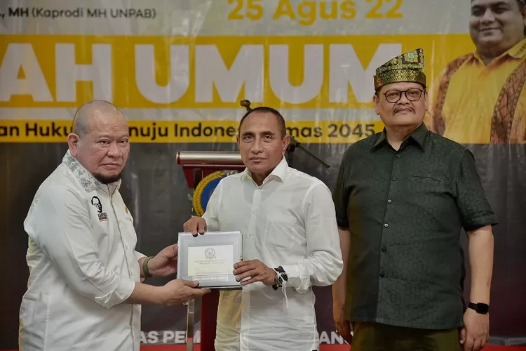 Gubernur Sumut  bersama Ketua DPD RI, LaNyalla Mahmud Mattalitti menghadiri Kuliah Umum dengan tema 